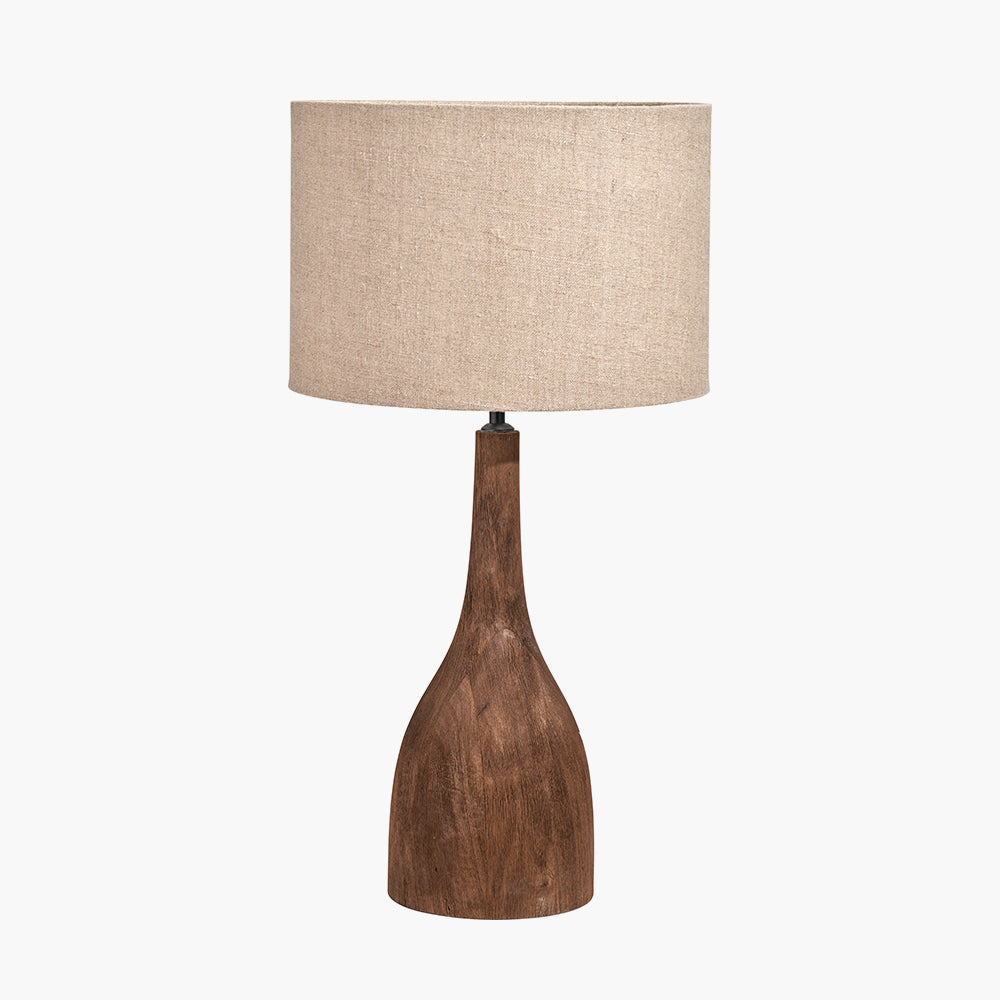 Corella Chocolate Brown Mango Wood Curved Table Lamp - Base Only